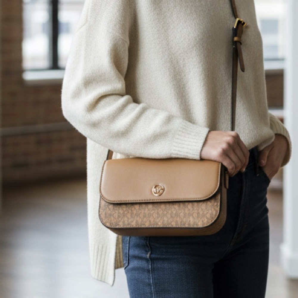 Michael Kors Brown Logo Crossbody Bag